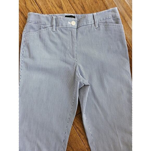 Talbots Hampshire Ankle Pant Women's 6 Petite Teatime Stripe Stretch Preppy - Picture 4 of 7